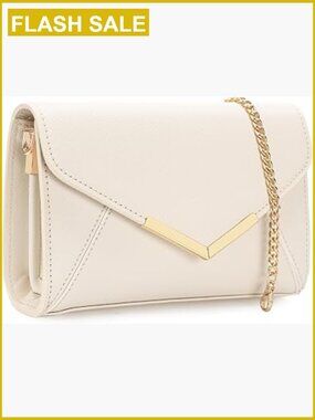 Envelope Clutch Faux Saffiano Leather Evening Handbag Foldover Formal Dressy